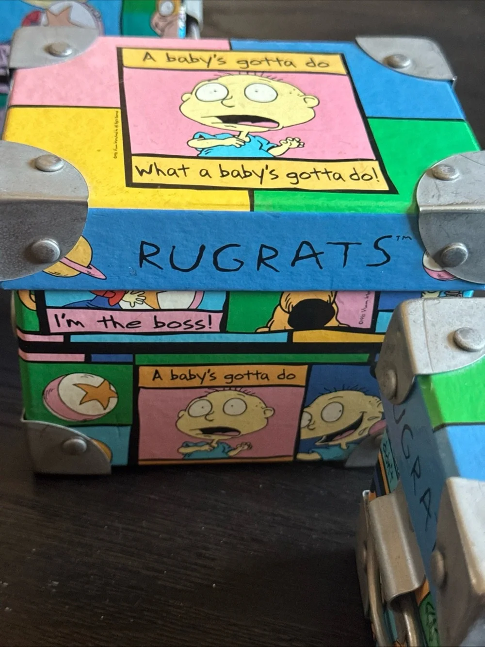 Rugrats Themed Colorful mini steamer, trunk, set - vintage 1998